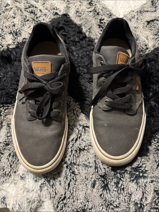 Vans Other - Vans Men's Low-Top Canvas Sneakers in Black with Cream Sole